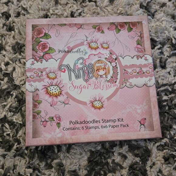 🌸 Polkadoodles Winnie Sugar Blossom Stamp & Paper Kit - Picture 1 of 5
